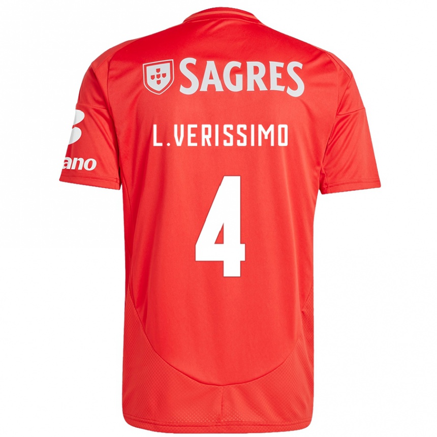 Hombre Fútbol Camiseta Lucas Verissimo #4 Rojo Blanco 1ª Equipación 2024/25