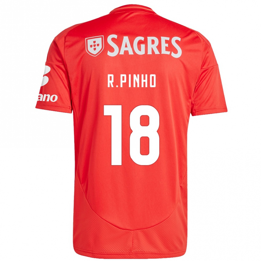 Hombre Fútbol Camiseta Rodrigo Pinho #18 Rojo Blanco 1ª Equipación 2024/25