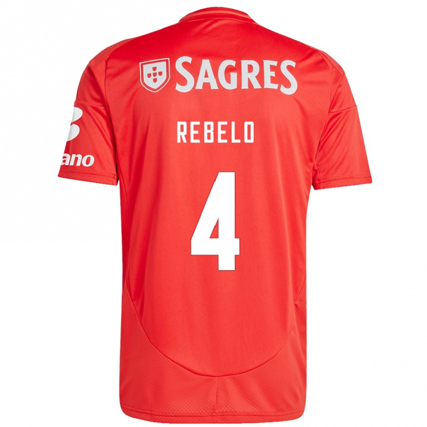 Hombre Fútbol Camiseta Silvia Rebelo #4 Rojo Blanco 1ª Equipación 2024/25