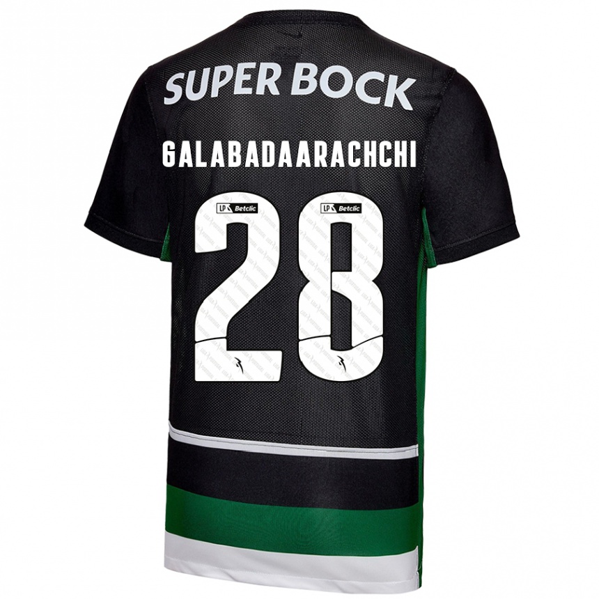 Hombre Fútbol Camiseta Jacinta Galabadaarachchi #28 Negro Blanco Verde 1ª Equipación 2024/25