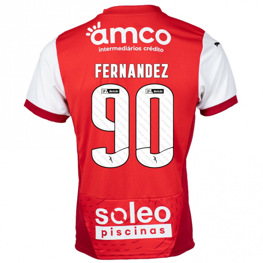 Hombre Fútbol Camiseta Roberto Fernández #90 Rojo Blanco 1ª Equipación 2024/25