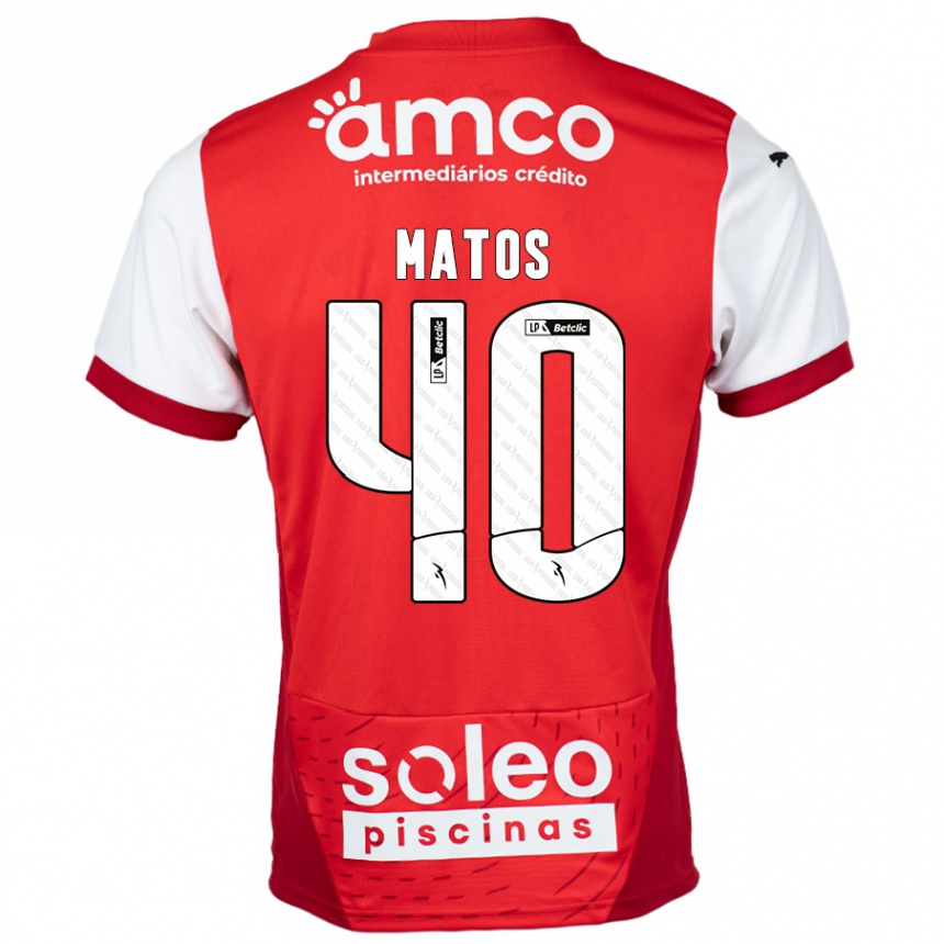 Hombre Fútbol Camiseta João Matos #40 Rojo Blanco 1ª Equipación 2024/25