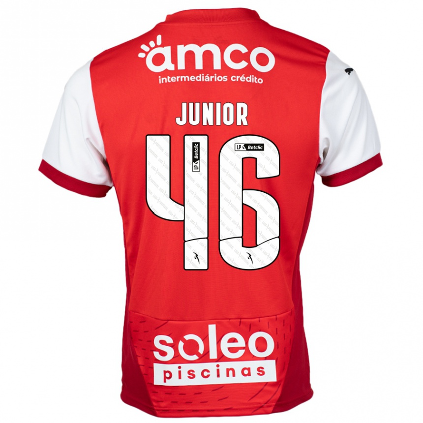 Hombre Fútbol Camiseta Mário Junior #46 Rojo Blanco 1ª Equipación 2024/25