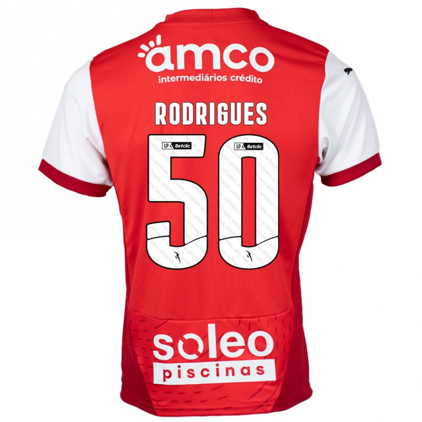 Hombre Fútbol Camiseta Diego Rodrigues #50 Rojo Blanco 1ª Equipación 2024/25