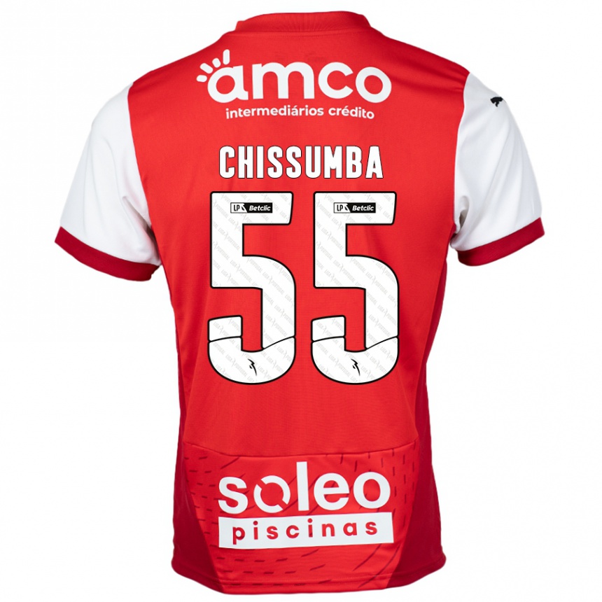 Hombre Fútbol Camiseta Chissumba #55 Rojo Blanco 1ª Equipación 2024/25