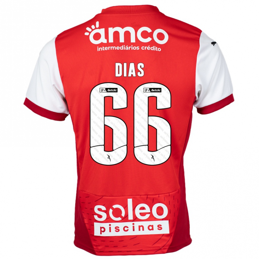 Hombre Fútbol Camiseta Gonçalo Dias #66 Rojo Blanco 1ª Equipación 2024/25