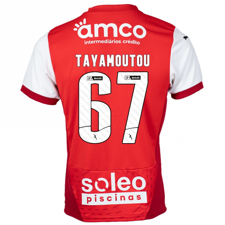 Hombre Fútbol Camiseta Enzo Tayamoutou #67 Rojo Blanco 1ª Equipación 2024/25