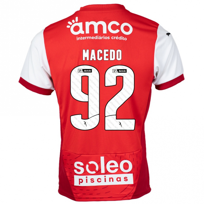 Hombre Fútbol Camiseta Rodrigo Macedo #92 Rojo Blanco 1ª Equipación 2024/25