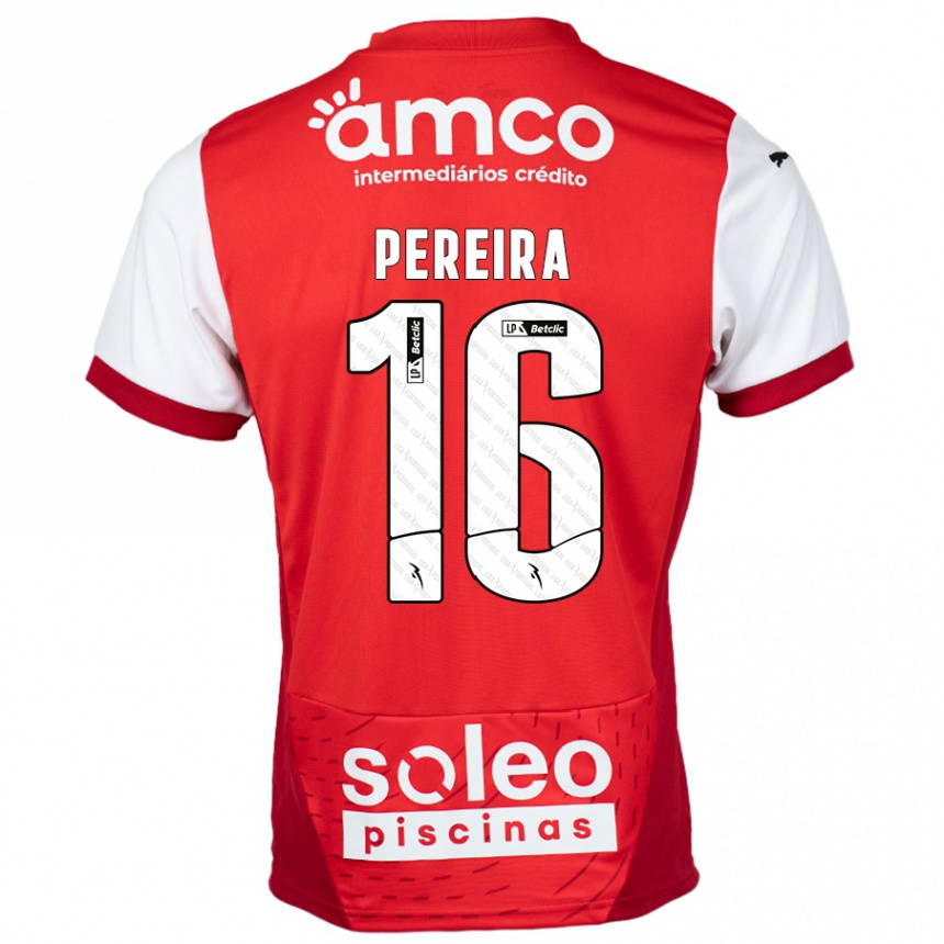 Hombre Fútbol Camiseta Catarina Pereira #16 Rojo Blanco 1ª Equipación 2024/25