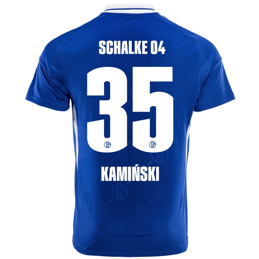 Hombre Fútbol Camiseta Marcin Kaminski #35 Azul Real 1ª Equipación 2024/25