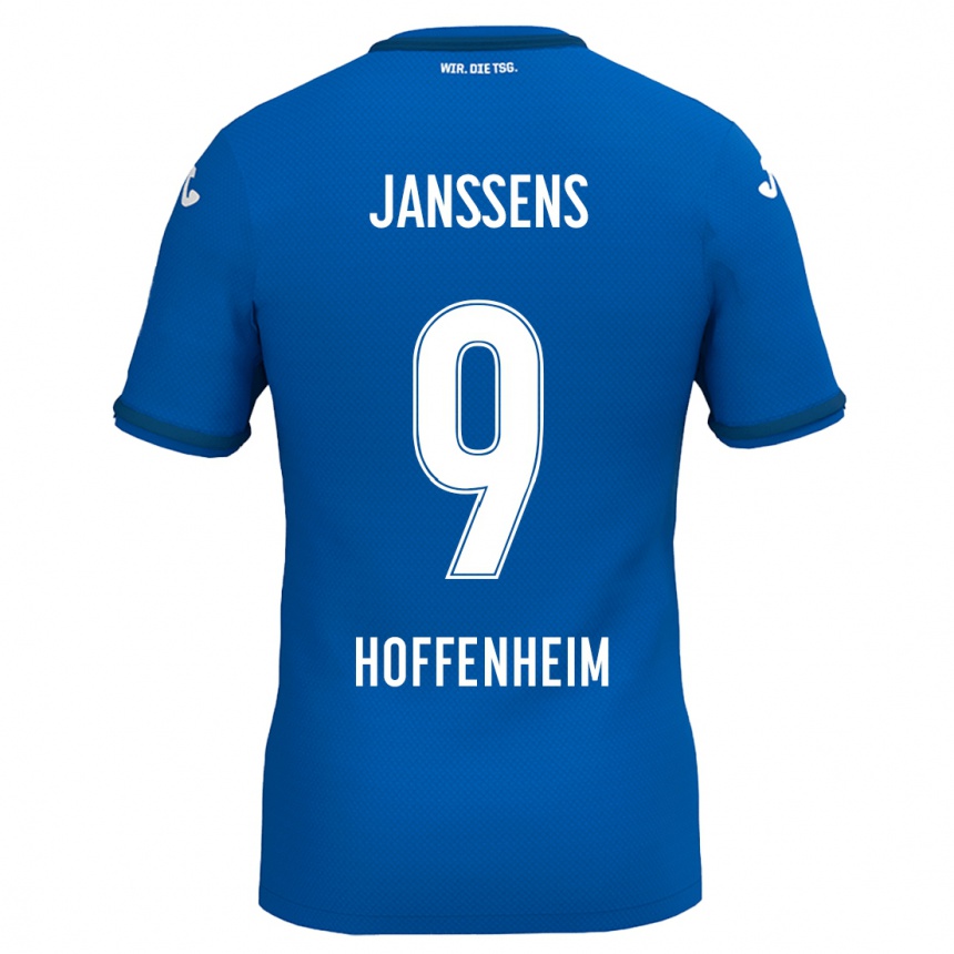 Hombre Fútbol Camiseta Jill Janssens #9 Azul Real 1ª Equipación 2024/25