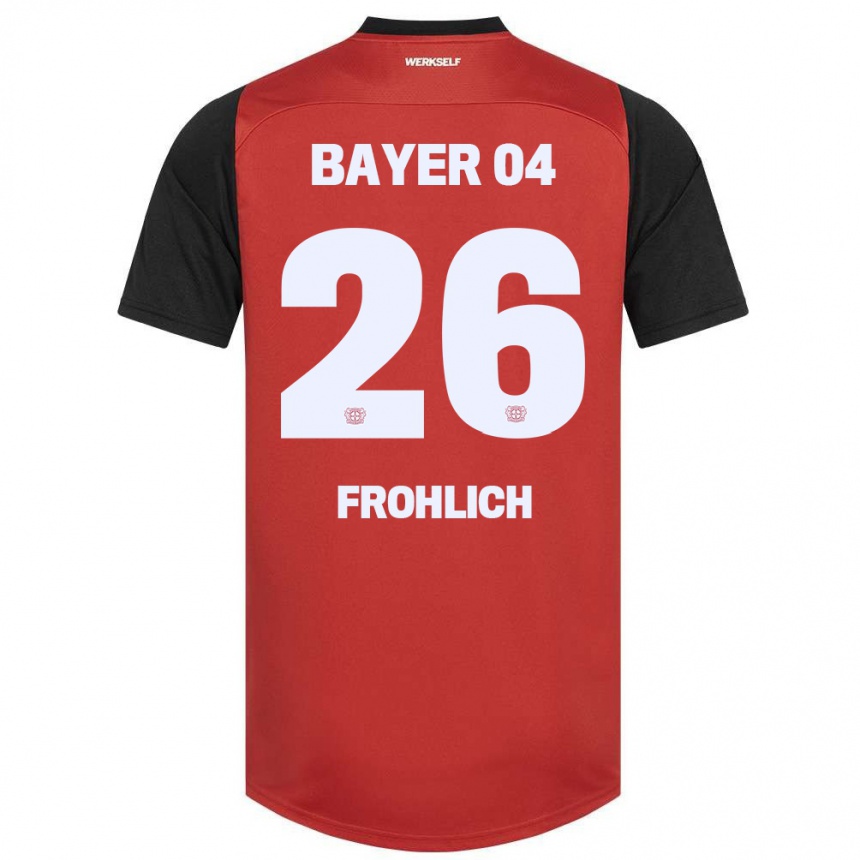 Hombre Fútbol Camiseta Clara Fröhlich #26 Rojo Negro 1ª Equipación 2024/25