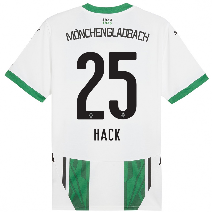 Hombre Fútbol Camiseta Robin Hack #25 Blanco Verde 1ª Equipación 2024/25