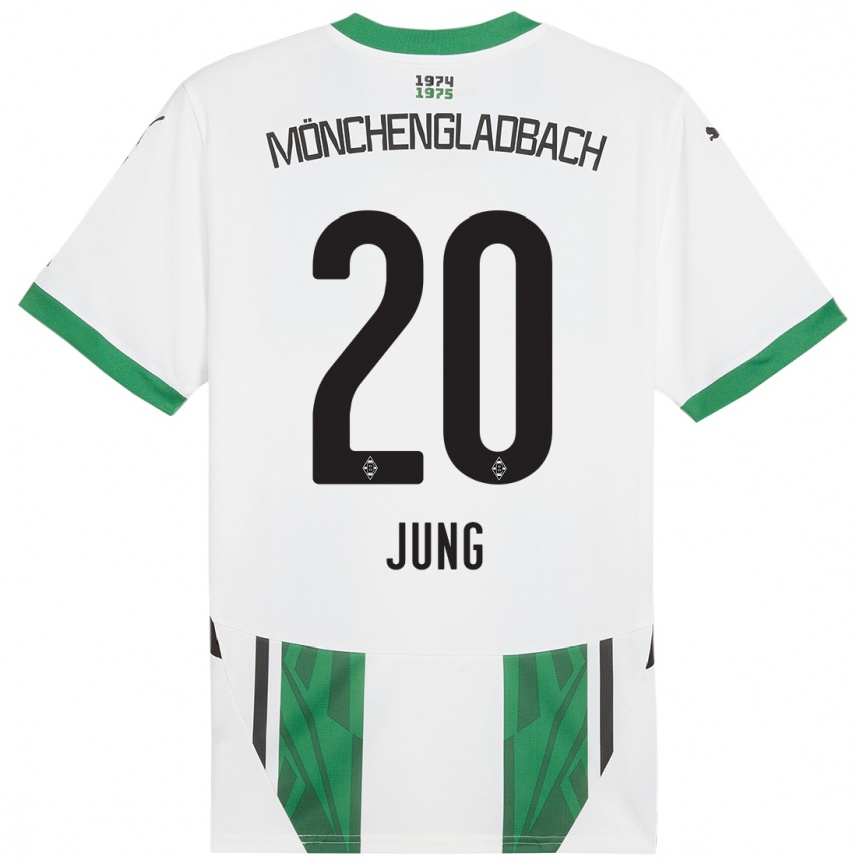 Hombre Fútbol Camiseta In-Gyom Jung #20 Blanco Verde 1ª Equipación 2024/25