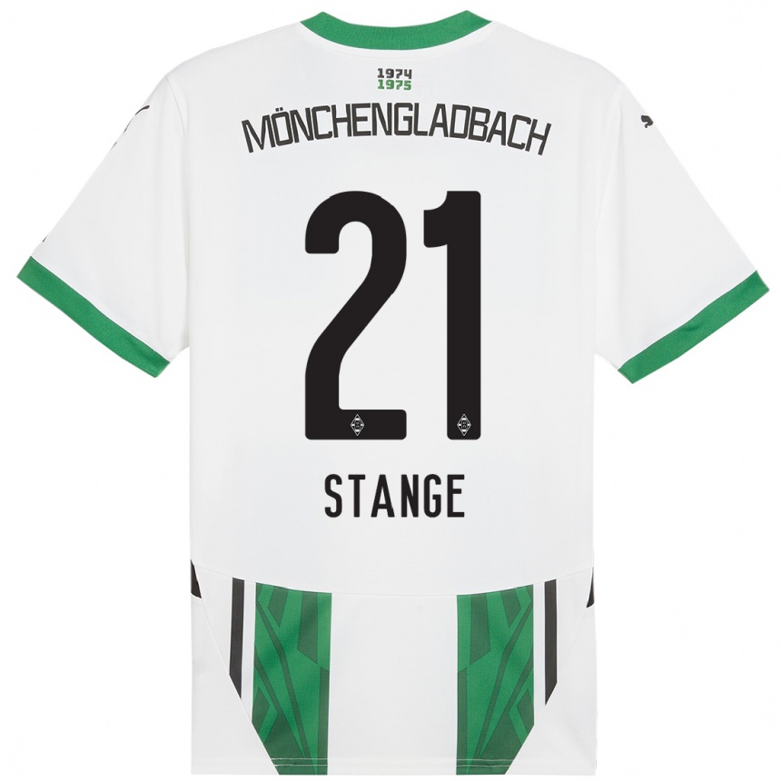 Hombre Fútbol Camiseta Veit Stange #21 Blanco Verde 1ª Equipación 2024/25