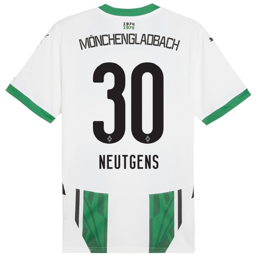 Hombre Fútbol Camiseta Maximilian Neutgens #30 Blanco Verde 1ª Equipación 2024/25