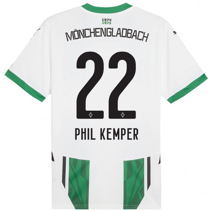 Hombre Fútbol Camiseta Phil Kemper #22 Blanco Verde 1ª Equipación 2024/25