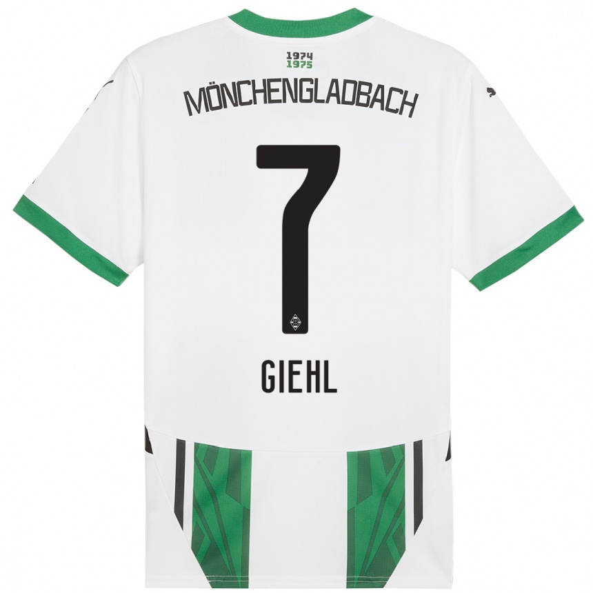 Hombre Fútbol Camiseta Madita Giehl #7 Blanco Verde 1ª Equipación 2024/25