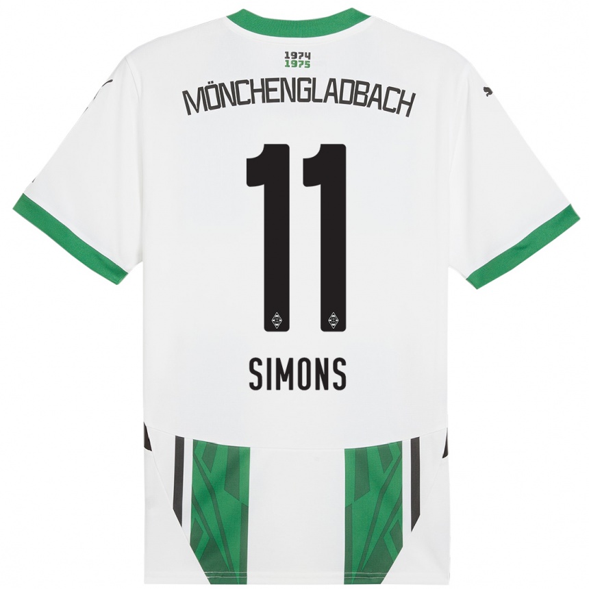 Hombre Fútbol Camiseta Kelly Simons #11 Blanco Verde 1ª Equipación 2024/25