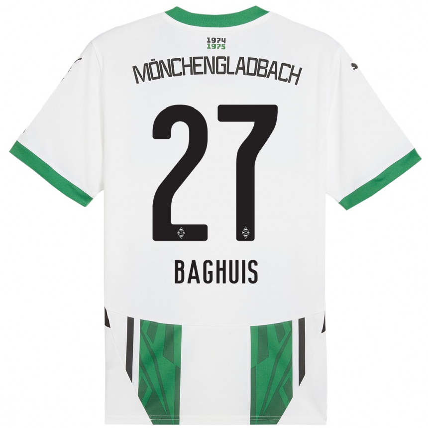 Hombre Fútbol Camiseta Chantal Baghuis #27 Blanco Verde 1ª Equipación 2024/25