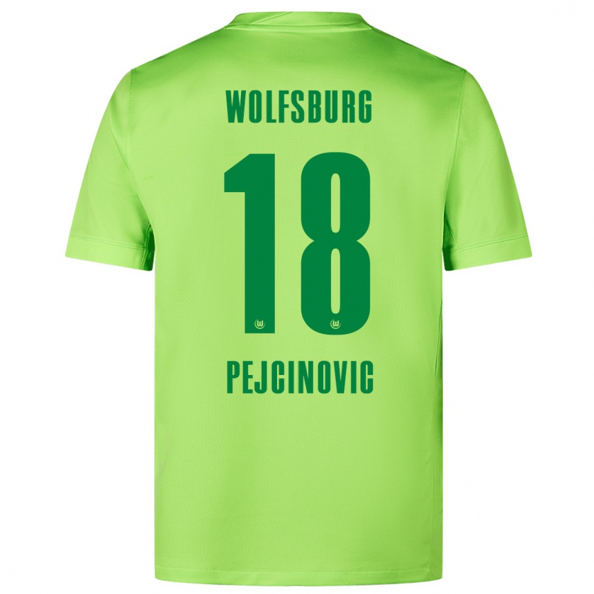 Hombre Fútbol Camiseta Dzenan Pejcinovic #18 Verde Fluorescente 1ª Equipación 2024/25