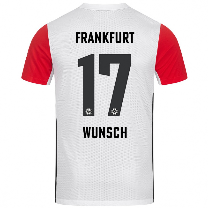 Hombre Fútbol Camiseta Paul Wünsch #17 Blanco Rojo 1ª Equipación 2024/25