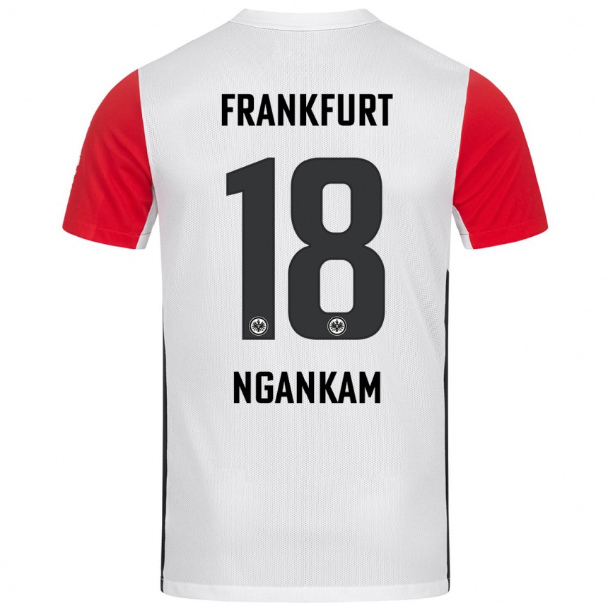 Hombre Fútbol Camiseta Jessic Ngankam #18 Blanco Rojo 1ª Equipación 2024/25