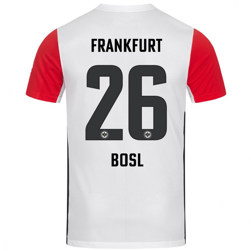 Hombre Fútbol Camiseta Cara Bosl #26 Blanco Rojo 1ª Equipación 2024/25