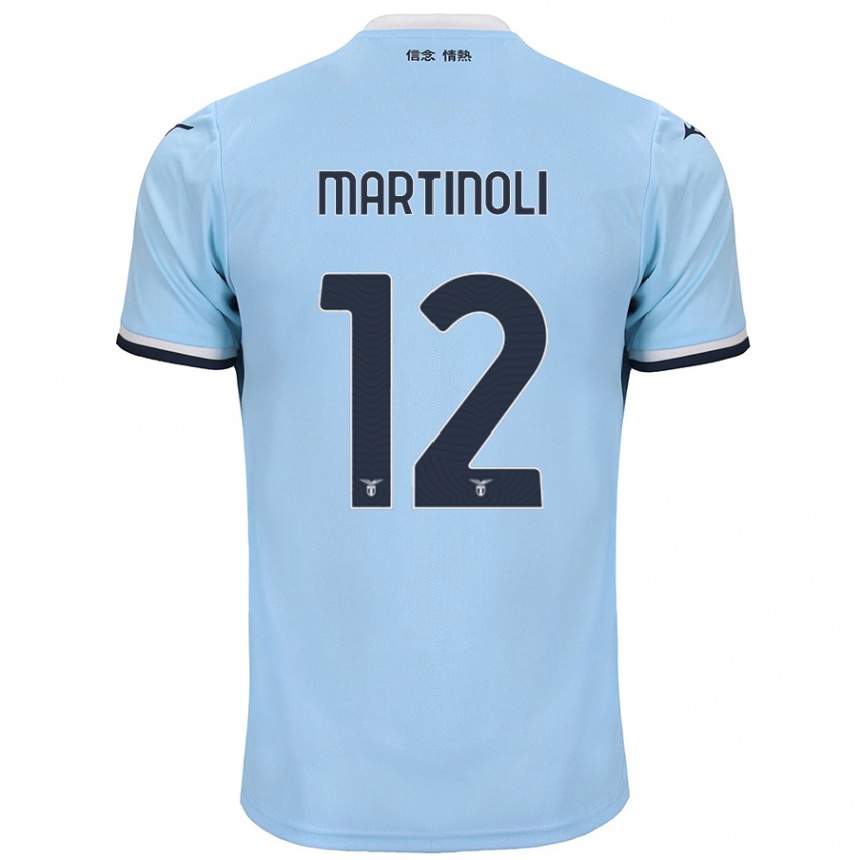 Hombre Fútbol Camiseta Elettra Martinoli #12 Azul 1ª Equipación 2024/25