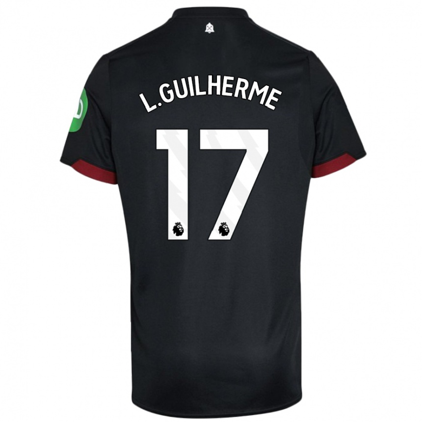 Hombre Fútbol Camiseta Luis Guilherme #17 Negro Blanco 2ª Equipación 2024/25