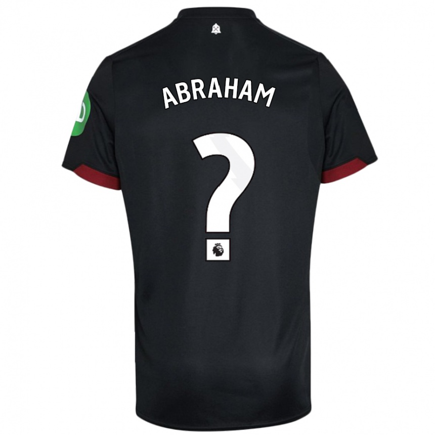 Hombre Fútbol Camiseta Dondre Abraham #0 Negro Blanco 2ª Equipación 2024/25