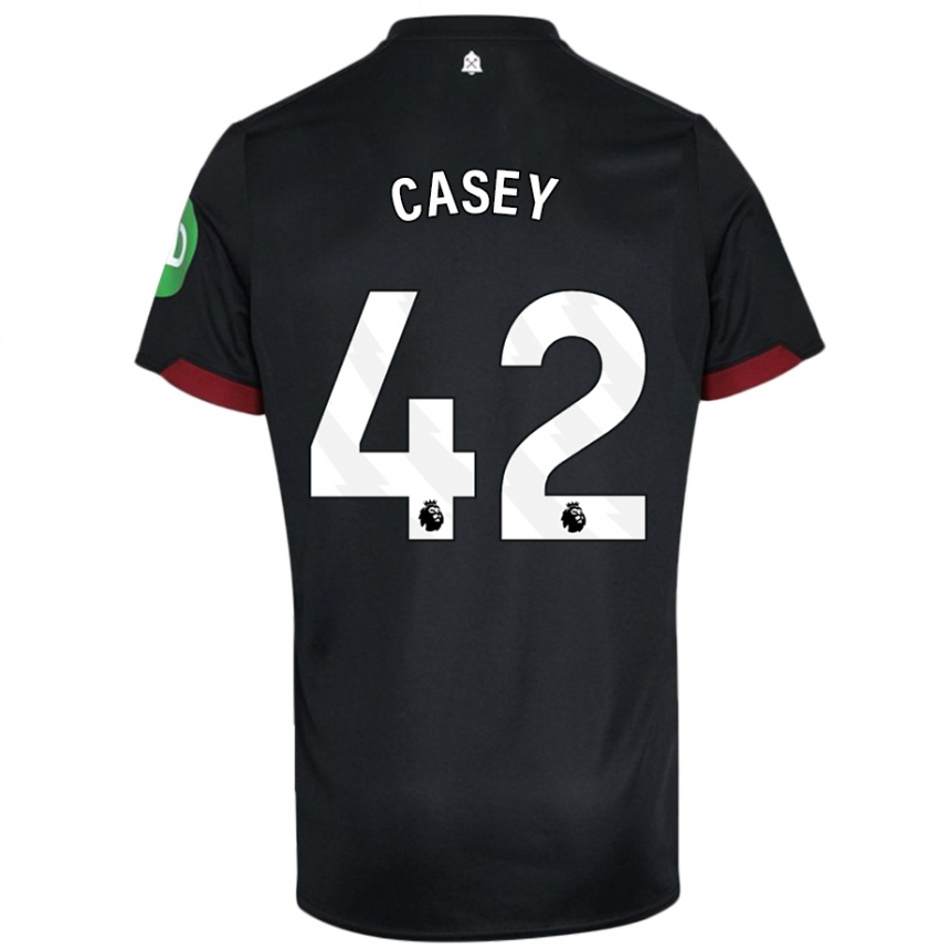 Hombre Fútbol Camiseta Kaelan Casey #42 Negro Blanco 2ª Equipación 2024/25