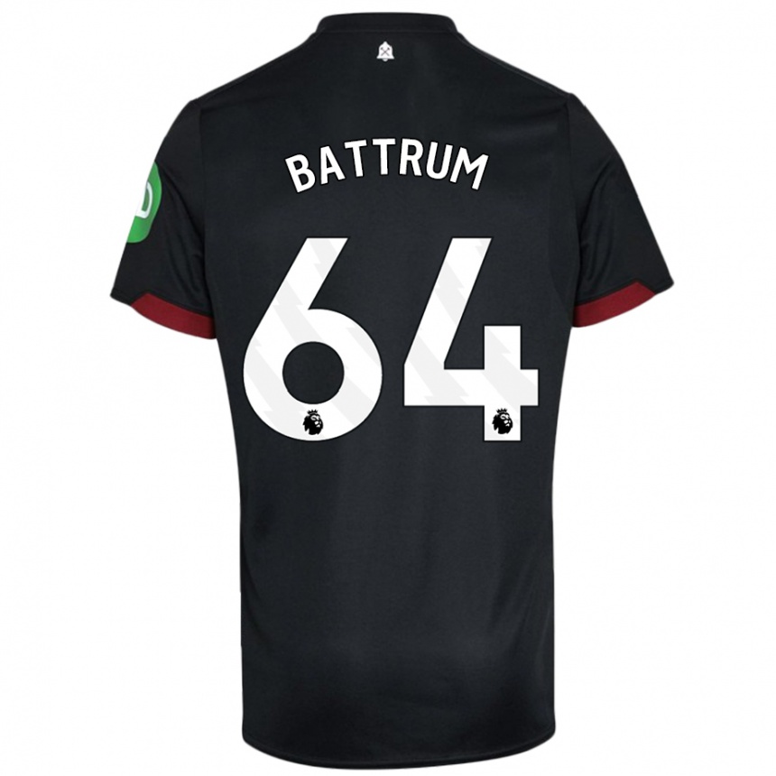 Hombre Fútbol Camiseta Ryan Battrum #64 Negro Blanco 2ª Equipación 2024/25