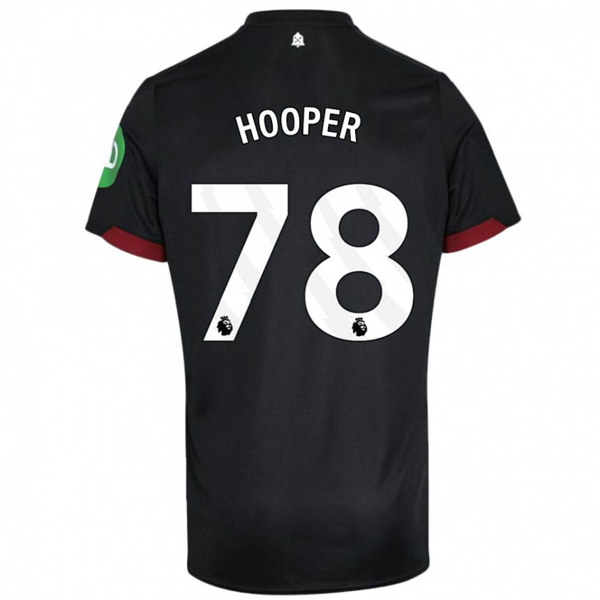 Hombre Fútbol Camiseta Finley Hooper #78 Negro Blanco 2ª Equipación 2024/25