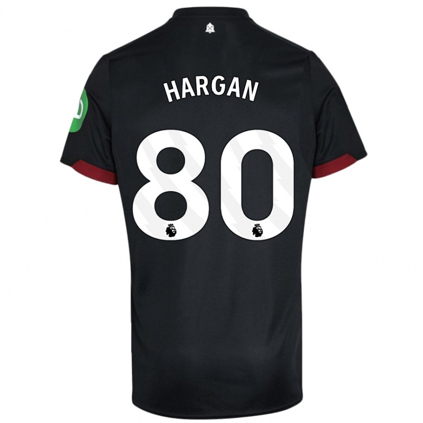 Hombre Fútbol Camiseta Riley Hargan #80 Negro Blanco 2ª Equipación 2024/25