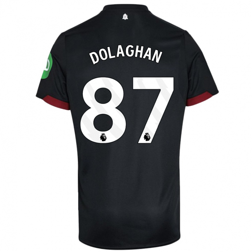 Hombre Fútbol Camiseta Brad Dolaghan #87 Negro Blanco 2ª Equipación 2024/25