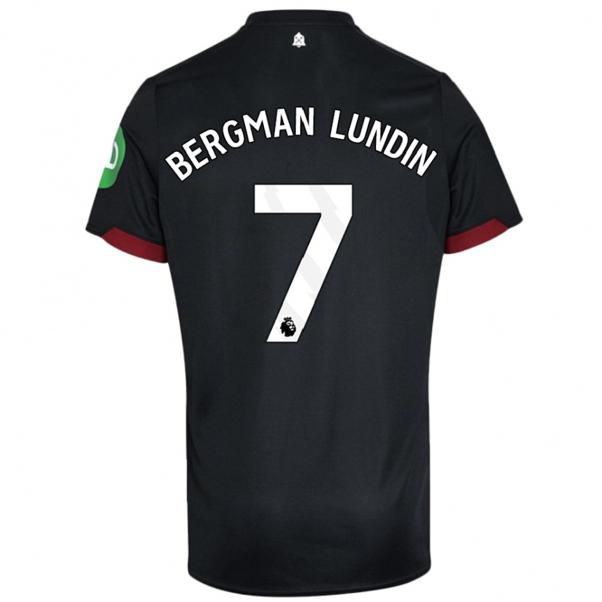 Hombre Fútbol Camiseta Marika Bergman-Lundin #7 Negro Blanco 2ª Equipación 2024/25