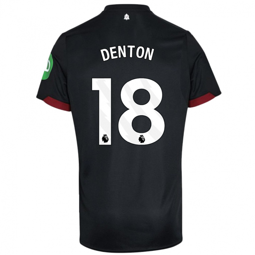 Hombre Fútbol Camiseta Anouk Denton #18 Negro Blanco 2ª Equipación 2024/25