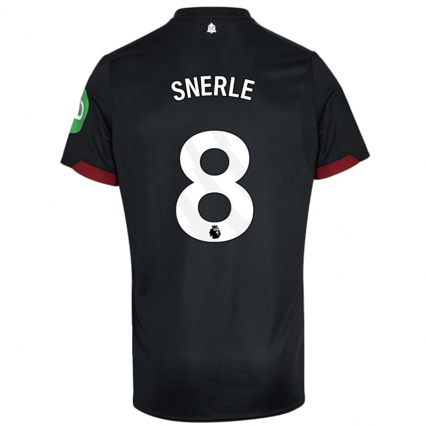 Hombre Fútbol Camiseta Emma Snerle #8 Negro Blanco 2ª Equipación 2024/25