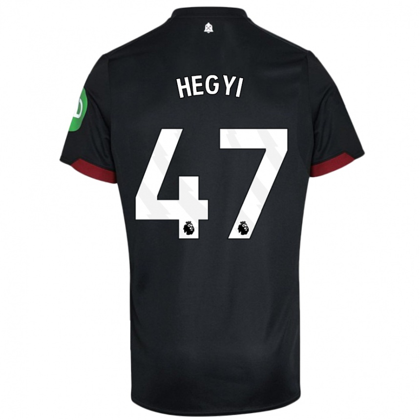 Hombre Fútbol Camiseta Krisztian Hegyi #47 Negro Blanco 2ª Equipación 2024/25