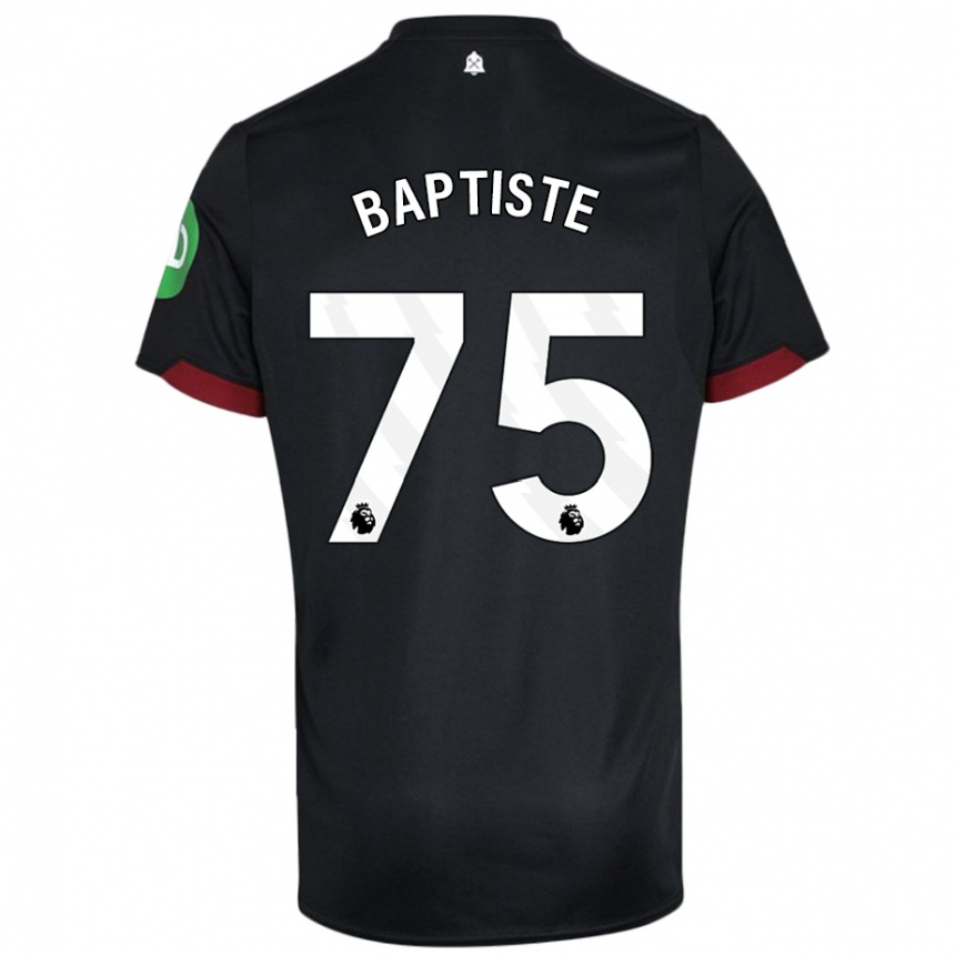 Hombre Fútbol Camiseta Jamal Baptiste #75 Negro Blanco 2ª Equipación 2024/25