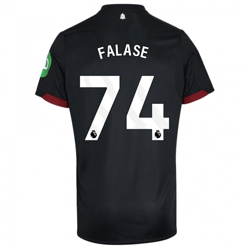 Hombre Fútbol Camiseta Asher Falase #74 Negro Blanco 2ª Equipación 2024/25