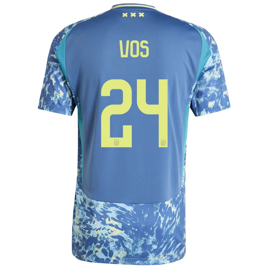 Hombre Fútbol Camiseta Silvano Vos #24 Gris Azul Amarillo 2ª Equipación 2024/25