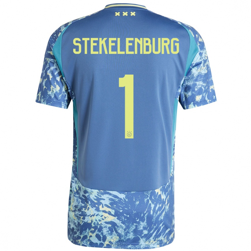 Hombre Fútbol Camiseta Maarten Stekelenburg #1 Gris Azul Amarillo 2ª Equipación 2024/25