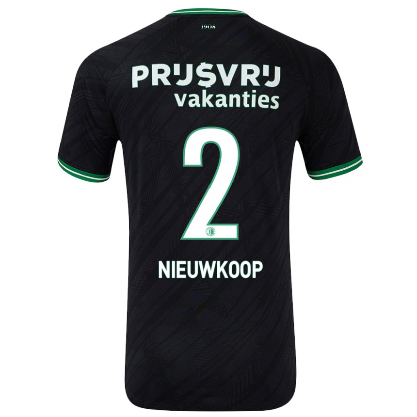 Hombre Fútbol Camiseta Bart Nieuwkoop #2 Negro Verde 2ª Equipación 2024/25