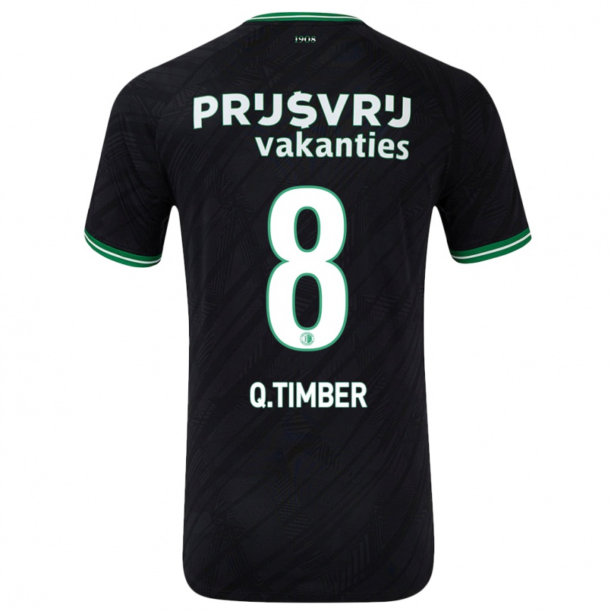 Hombre Fútbol Camiseta Quinten Timber #8 Negro Verde 2ª Equipación 2024/25