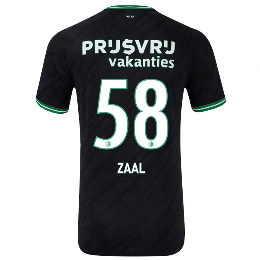 Hombre Fútbol Camiseta Timo Zaal #58 Negro Verde 2ª Equipación 2024/25