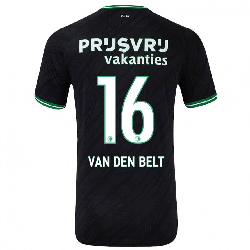 Hombre Fútbol Camiseta Thomas Van Den Belt #16 Negro Verde 2ª Equipación 2024/25