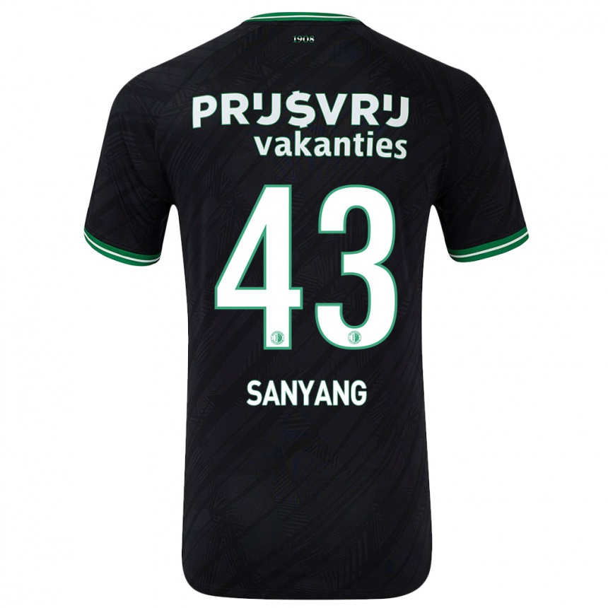 Hombre Fútbol Camiseta Amadou-David Sanyang #43 Negro Verde 2ª Equipación 2024/25