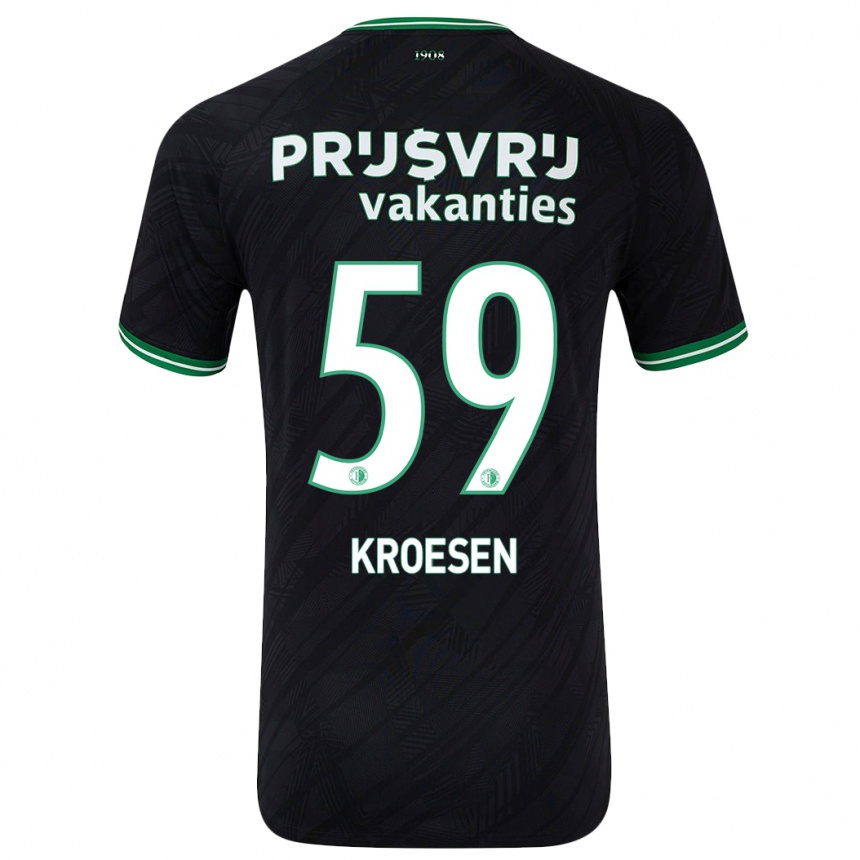 Hombre Fútbol Camiseta Jaimy Kroesen #59 Negro Verde 2ª Equipación 2024/25